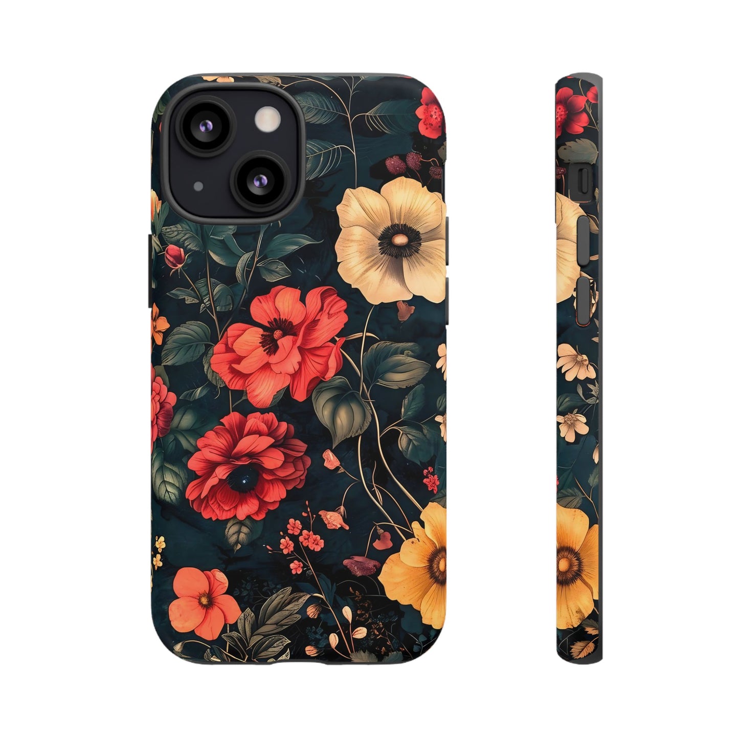 Floral Phone Case, Tough Cases, Flower Motif, Protective Cover, Gift for Her, Floral Design, Spring Accessory