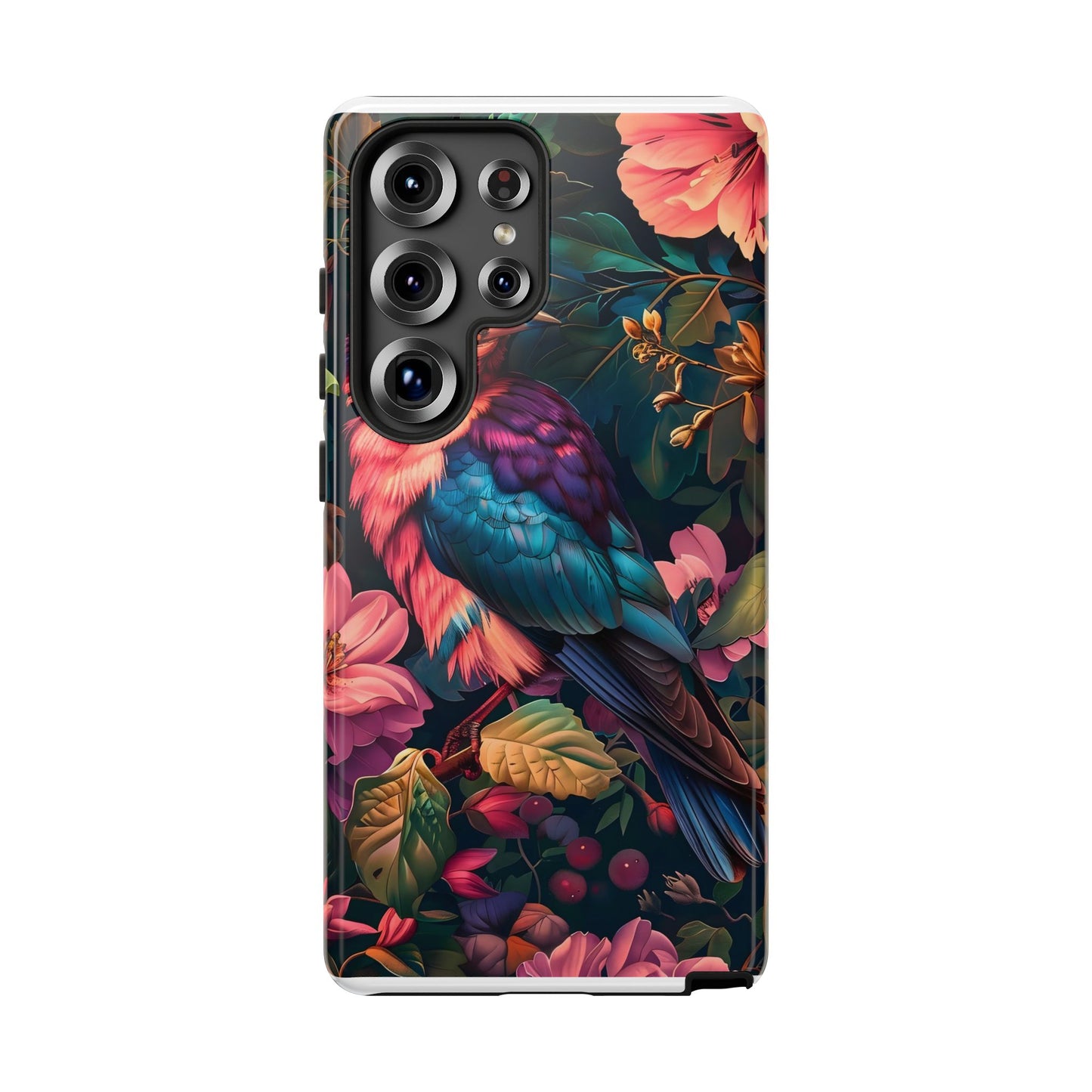 Tough Cases: Vibrant Tropical Bird Phone Case, Floral Smartphone Cover, Nature Lover Gift, Boho Phone Accessory, Cute Bird Case