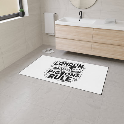 London Pigeon Floor Mat, Home Decor, Kitchen Mat, Funny Gift, Cute Entrance Mat, Bird Lover's Gift