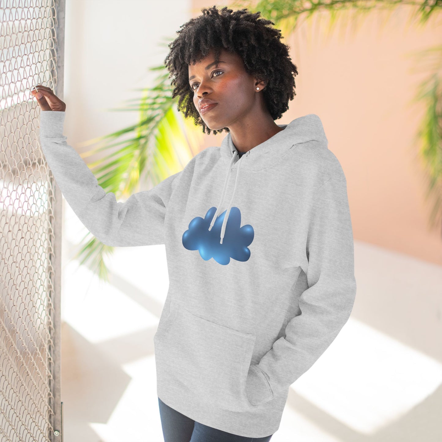 Three-Panel Fleece Hoodie - Serene Cloudscape