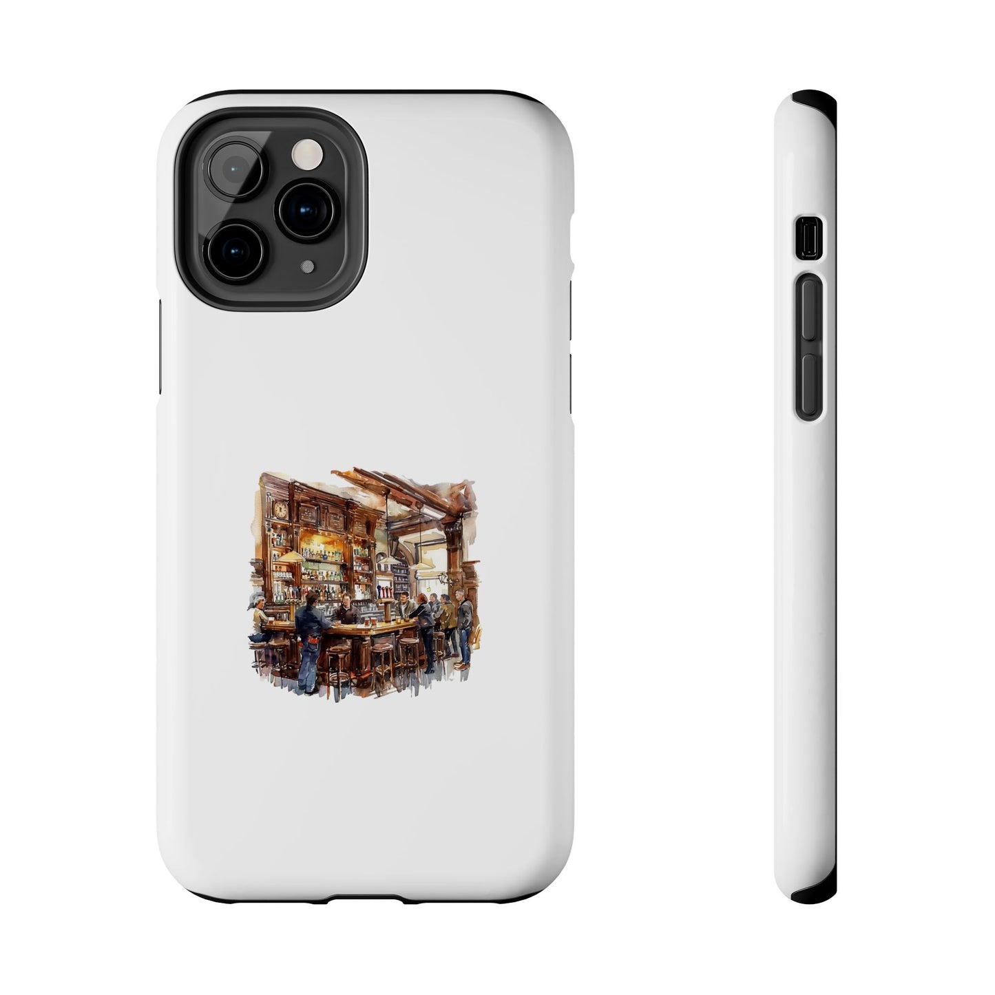 Vintage Pub Scene Tough Phone Case - Durable, Stylish Protection for Bar Lovers