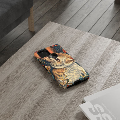 Rabbit Floral Phone Case, Cute Bunny Cover, Nature Lover Gift, Wildlife Photography, Protective Phone Accessory
