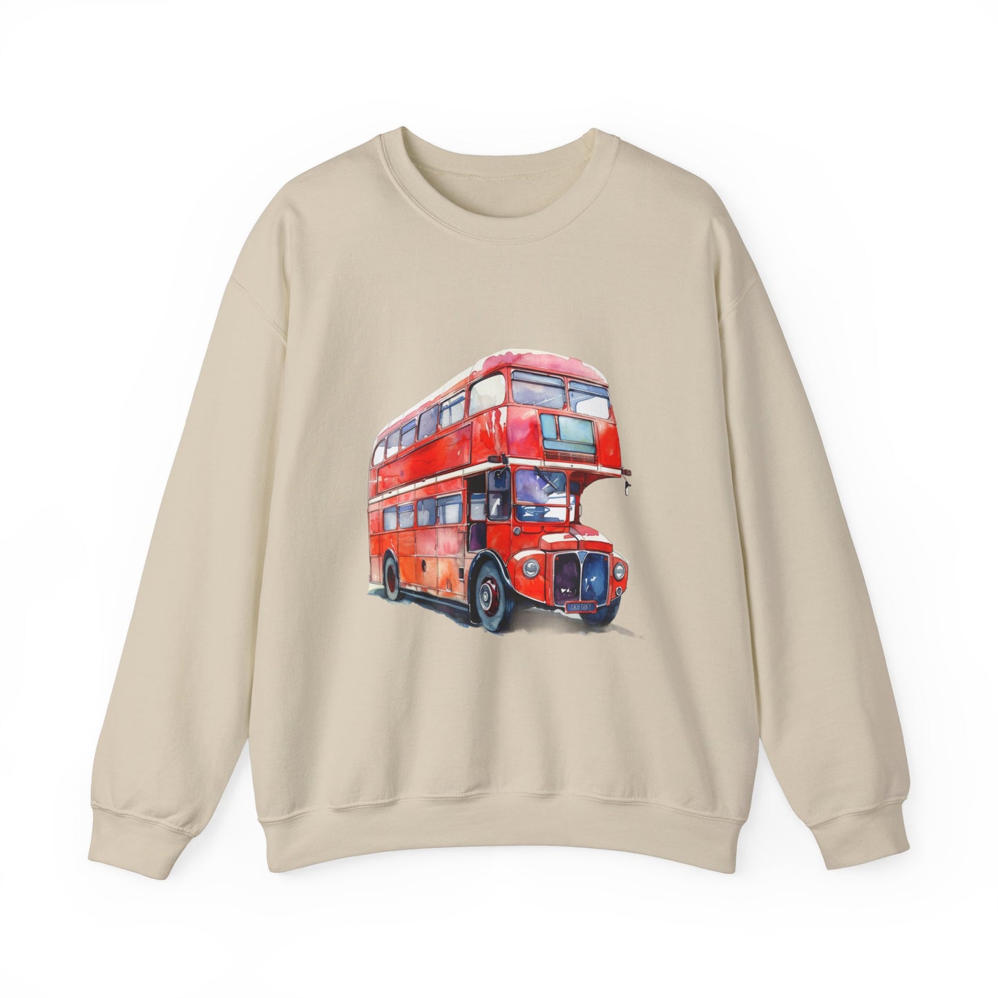 Unisex Heavy Blend™ Crewneck Sweatshirt Trendy - London Transport Red Double-Decker Bus