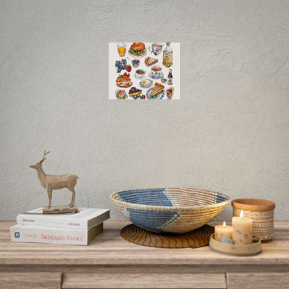 Foodie Wall Art Print, Kitchen Decor, Gourmet Food Poster, Culinary Art for Food Lovers, Cafe Aesthetic Home Decor