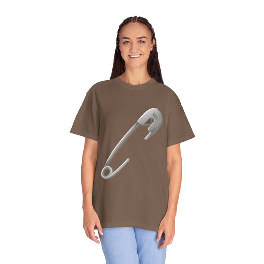 Unisex Garment-Dyed T-shirt - Minimalist Safety Pin Design