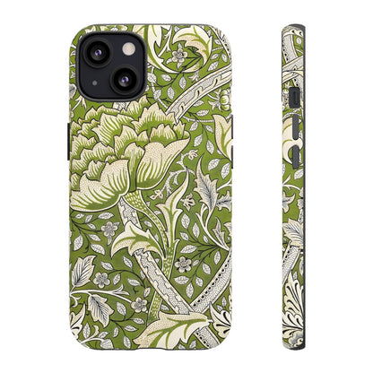 Stylish Phone Case with Floral Design, Durable Protective Cover for iPhone, Unique Gift for Birthdays, Mother's Day, Green Aesthetic