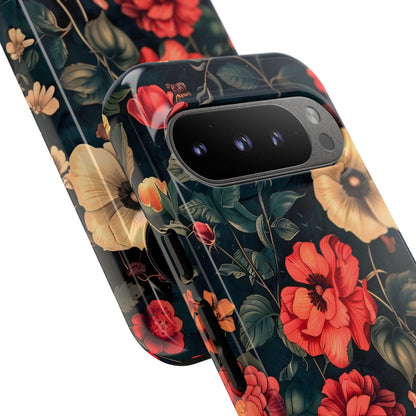 Floral Phone Case, Tough Cases, Flower Motif, Protective Cover, Gift for Her, Floral Design, Spring Accessory