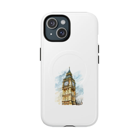 Stylish Tough Magnetic Phone Case, Protective Cell Phone Cover, London Big Ben Design, Gift for Travelers, Trendy Tech Accessories