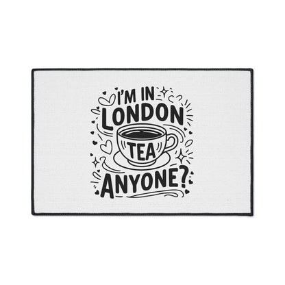 London Tea Heavy Duty Floor Mat - Cute Kitchen Decor, Welcome Mat, Coffee Shop Accessory, Gift for Tea Lovers, Home & Kitchen Item