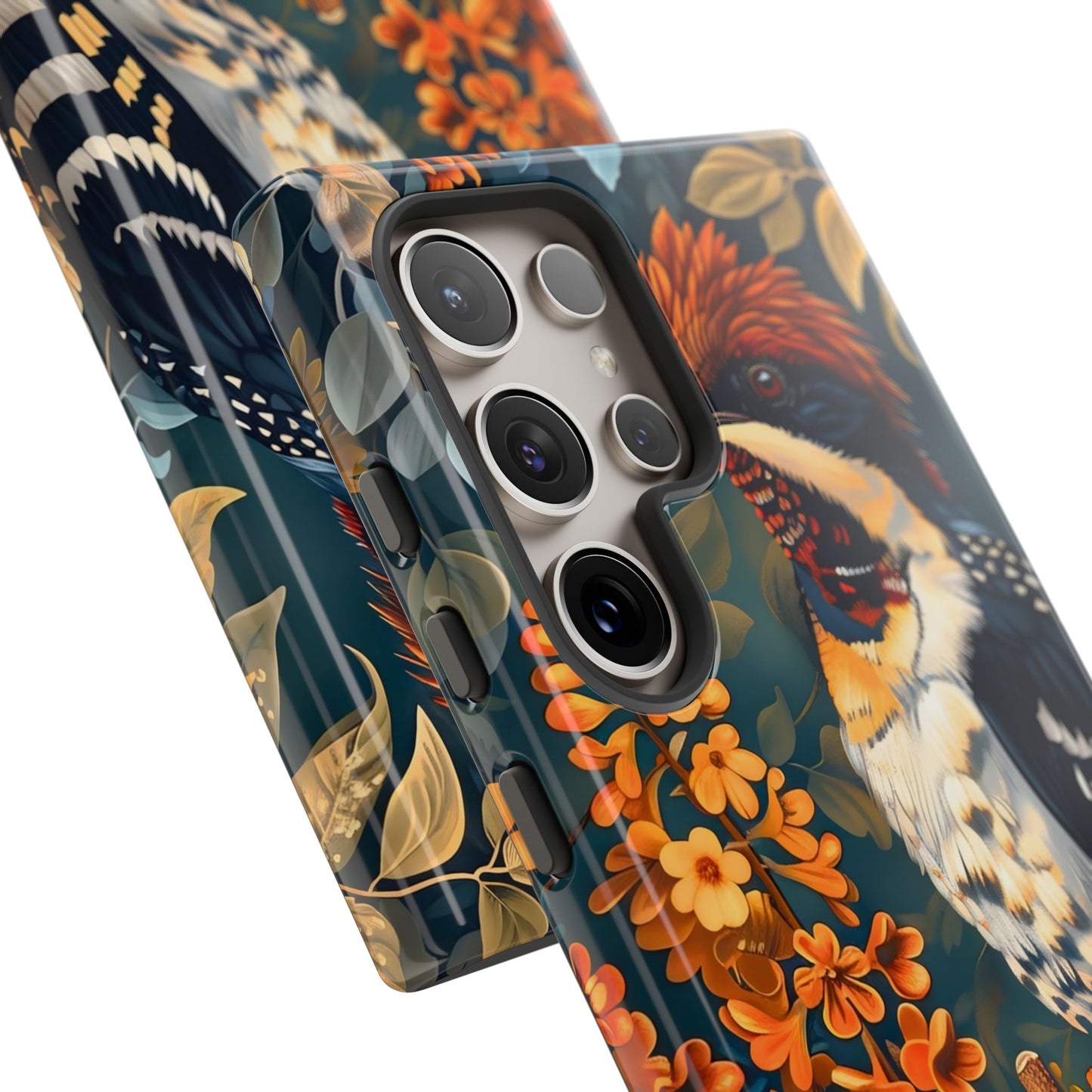 Tough Cases: Floral Bird Phone Case, Vintage Style Cover, Nature Lover Gift, Botanical Design, Spring Inspire Fashion