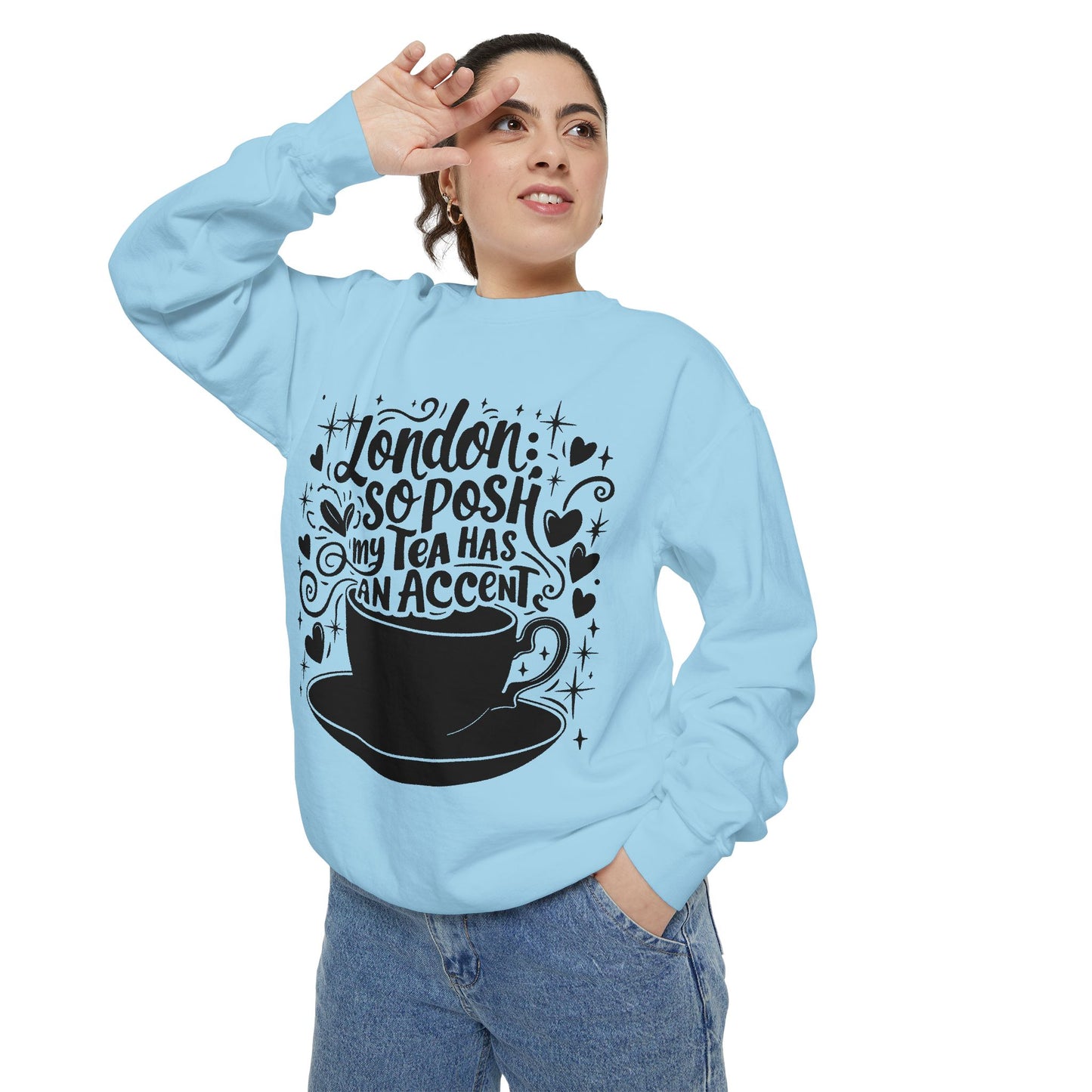 Unisex Garment-Dyed Sweatshirt - London's Nostalgic Tea