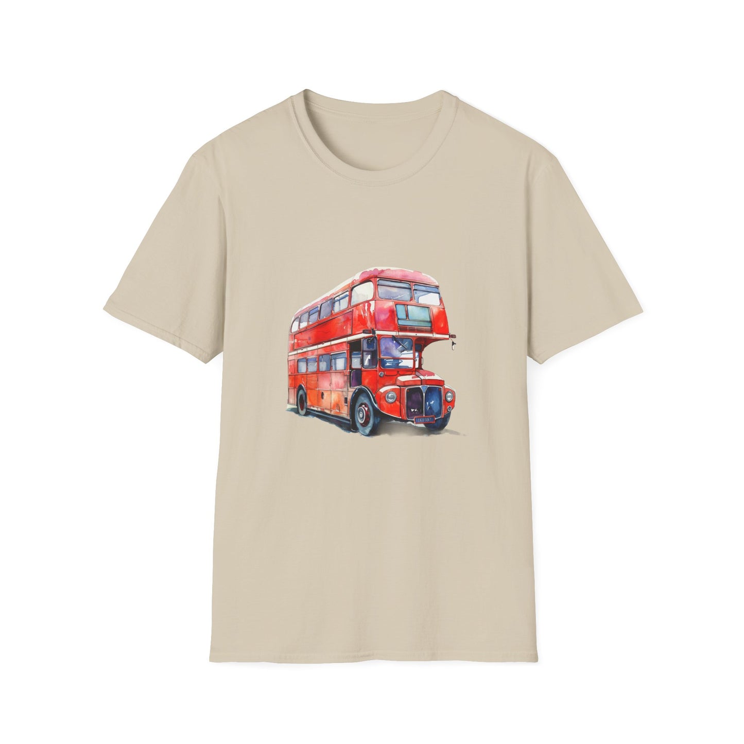 London Transport English Bus - Iconic Red Double-Decker Rich Unisex Softstyle T-Shirt