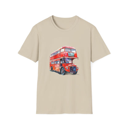 London Transport English Bus - Iconic Red Double-Decker Rich Unisex Softstyle T-Shirt