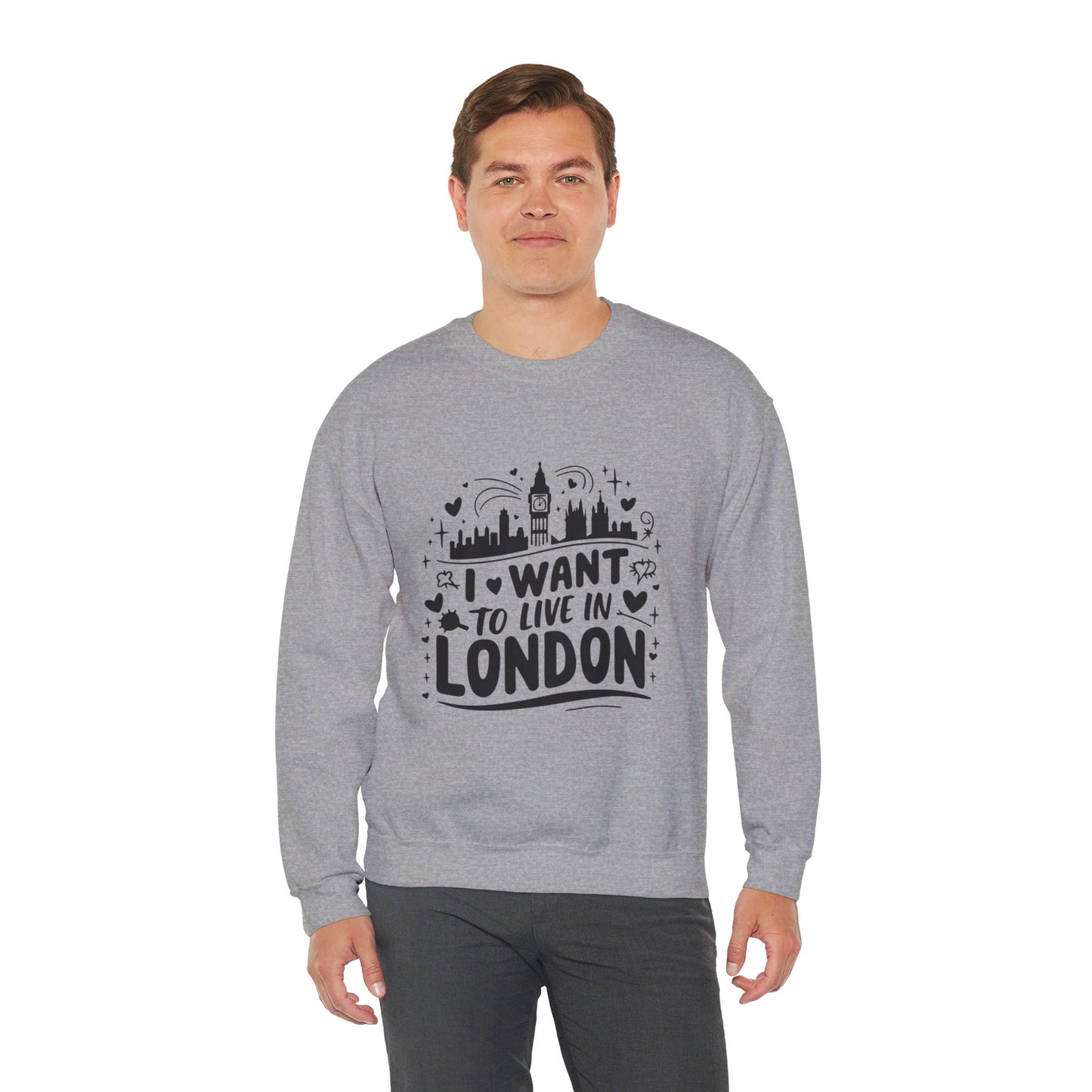 Unisex Heavy Blend™ Crewneck Sweatshirt Elegant- I want to live in London