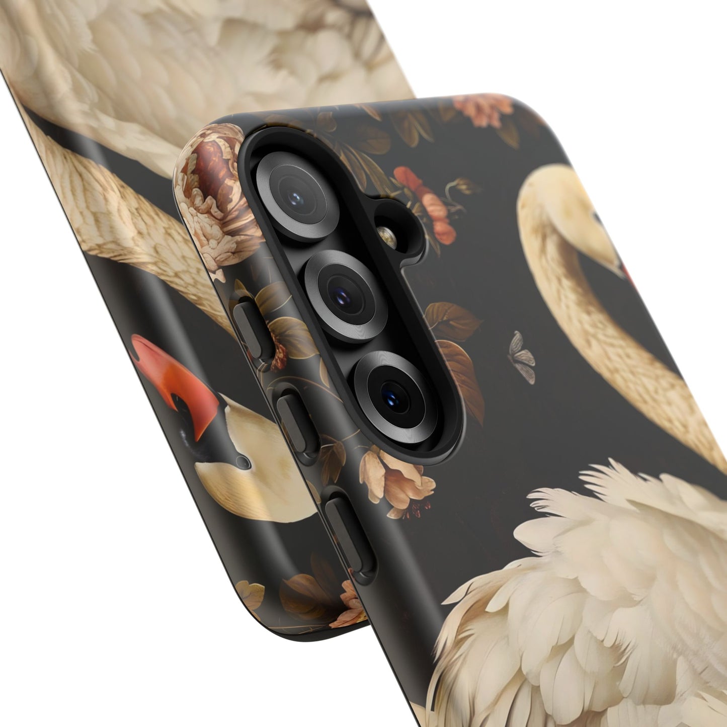Elegant Swan Phone Case, Floral iPhone Cover, Tough Phone Case, Gift for Her, Nature Lover, Mother's Day, Birthday