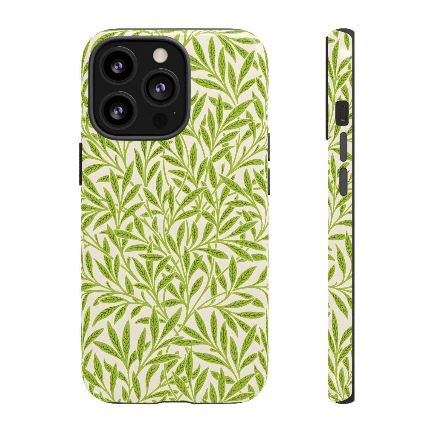 Green Leaf iPhone Case, Tough Cases, Botanical Phone Protection, Eco-Friendly Cover, Nature Lover Gift, Trendy Cell Phone Accessory