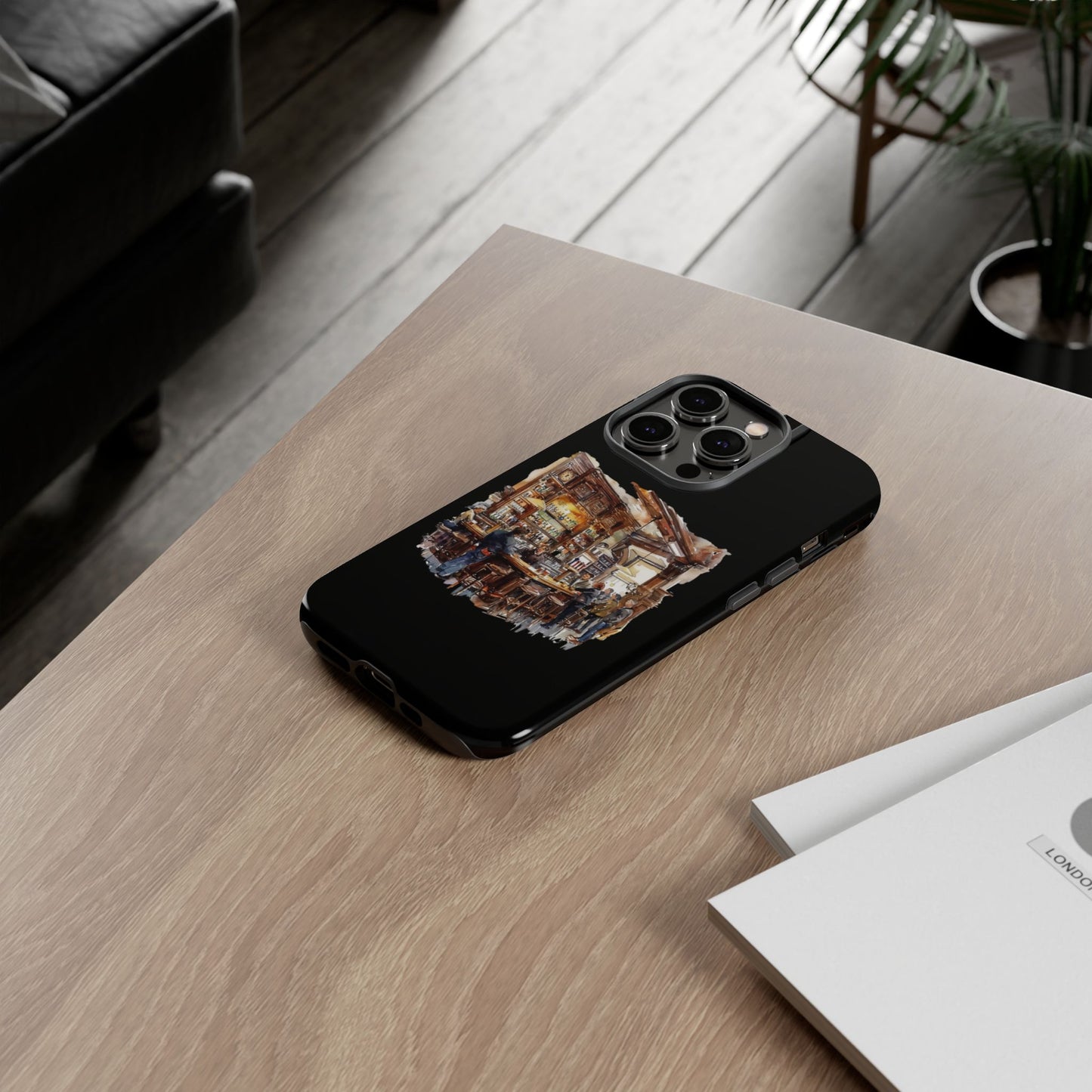 Artistic Phone Case - Cozy Pub Vibe, Trendy Smartphone Accessory, Gift for Friends, Modern Design, Durable Protection