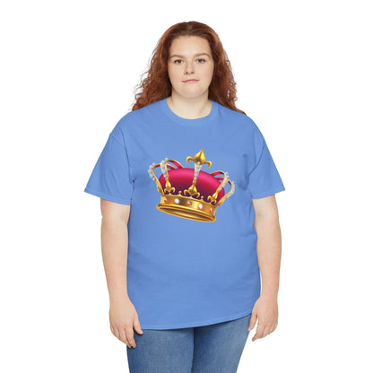 Unisex Heavy Cotton Tee - British Royal Crown Design - Iconic Symbol of Monarchy