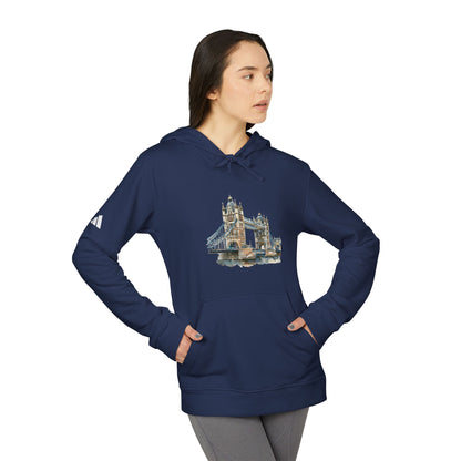 Fleece Hoodie - Unisex Adidas Apparel - London Bridge - Iconic Landmark and Historical Beauty