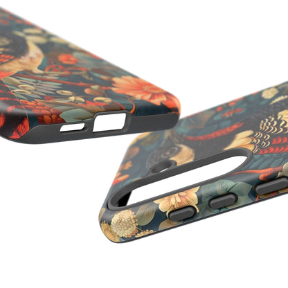 Nature-Inspired Phone Case with Floral Art, Tough Phone Cover, Protective Case, Gift for Nature Lovers, Unique Phone Accessory