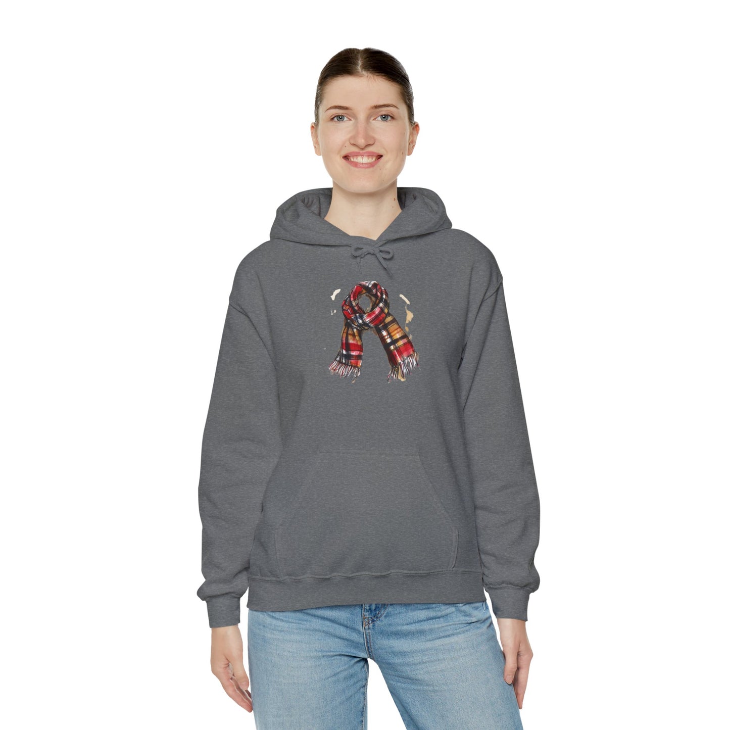 Unisex Heavy Blend™ Hooded Sweatshirt - Plaid British Scarf - Timeless Style and Classic Elegance