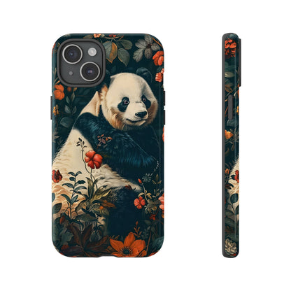 Panda Phone Case, Floral Design Phone Cover, Cute Panda Gift, Nature-Inspired Case, Animal Lover Accessory