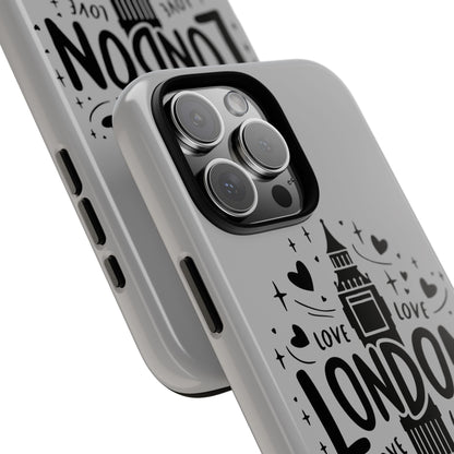 London Love Phone Case, Tough Cases, Stylish Phone Accessories, Unique Gift for Travelers, London Souvenir, Love Design