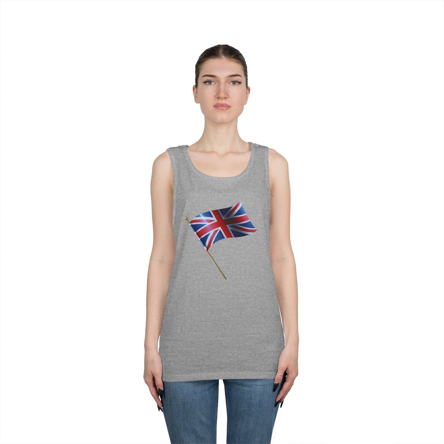 Unisex Heavy Cotton Tank Top - Classic UK Flag Design