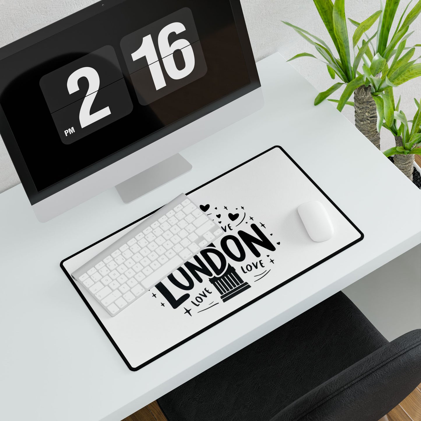 London Love Desk Mat, Stylish Office Decor, Unique Workspace Gift, Home Office Accessory, Desk Organizer Mat