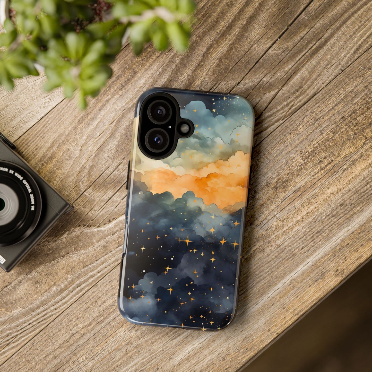 Celestial Phone Case, Galaxy Design Phone Cover, Space Art Case, Starry Night Mobile Cover, Customizable Tough Case