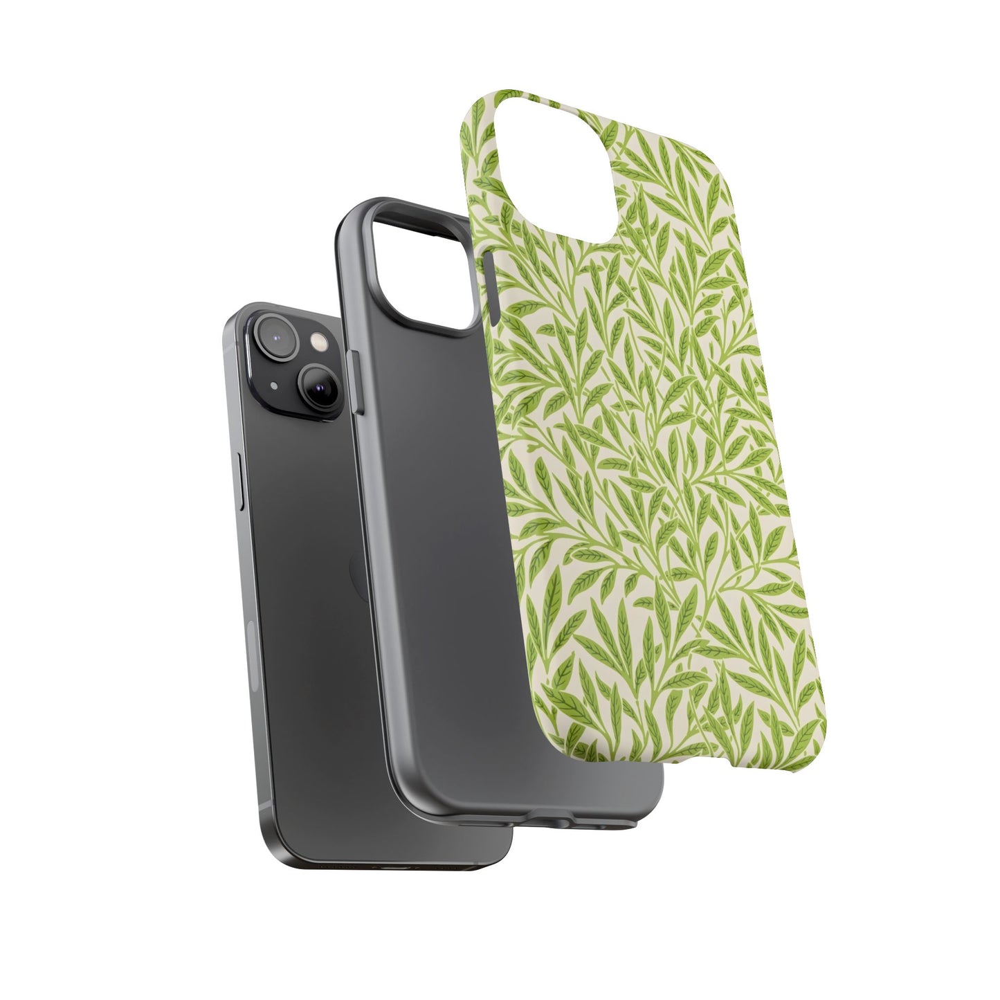 Green Leaf iPhone Case, Tough Cases, Botanical Phone Protection, Eco-Friendly Cover, Nature Lover Gift, Trendy Cell Phone Accessory