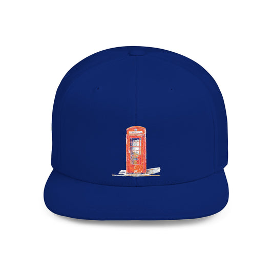 Classic Red Phone Booth Flat Bill Snapback