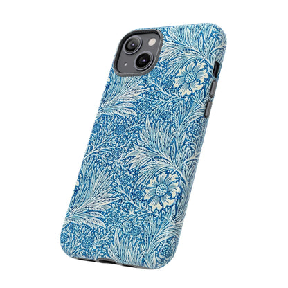 Stylish Phone Case, Tough Floral Phone Cover, Fashionable Tech Accessory, Gift for Her, Blue Flower Design