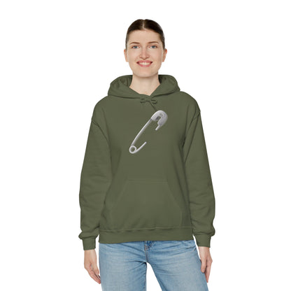 Unisex Heavy Blend™ Hooded Sweatshirt - Minimalist Safety Pin Design