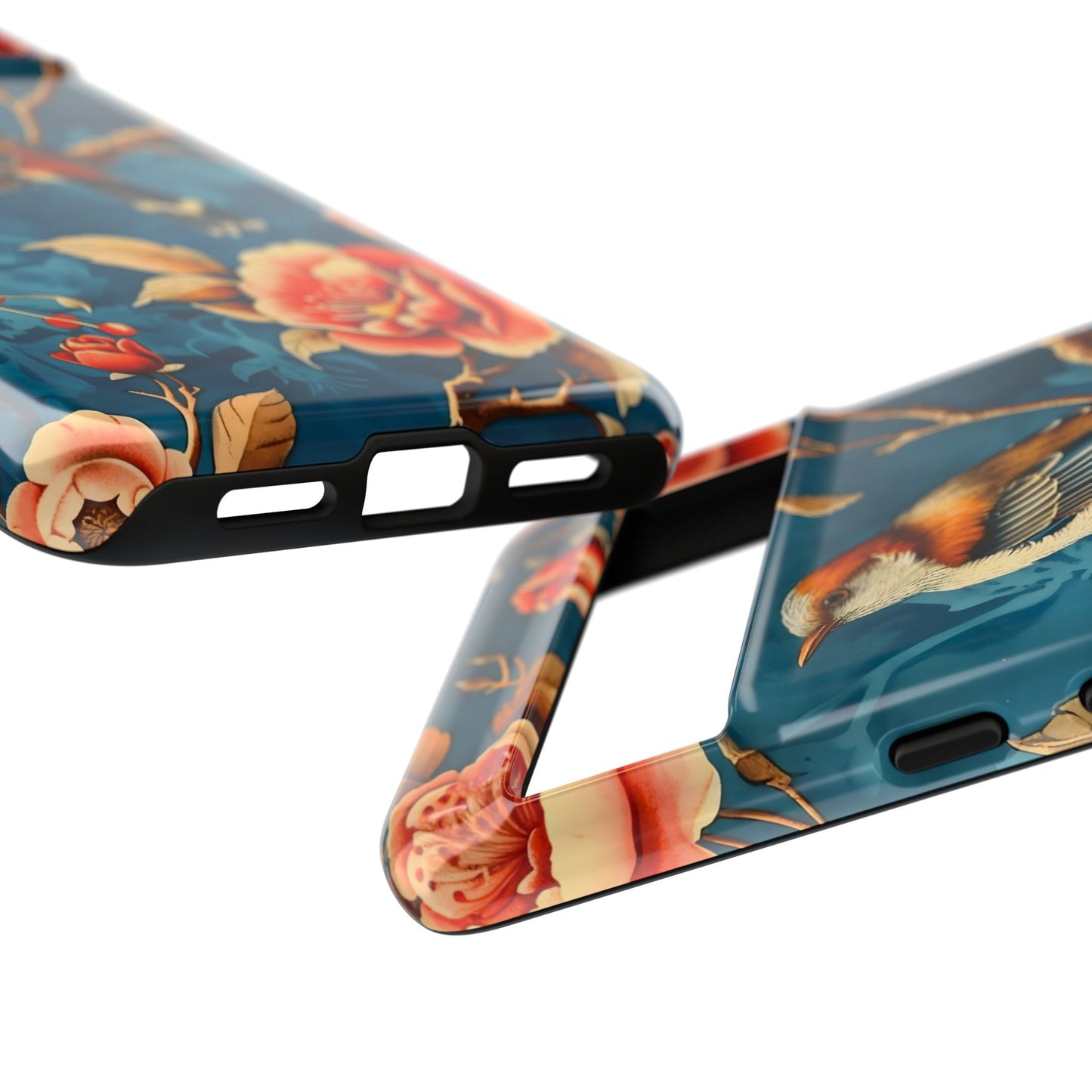 Bird & Floral Phone Case, Tough Cases for Nature Lovers, Gift for Her, Customizable Design, Vibrant Tech Accessories