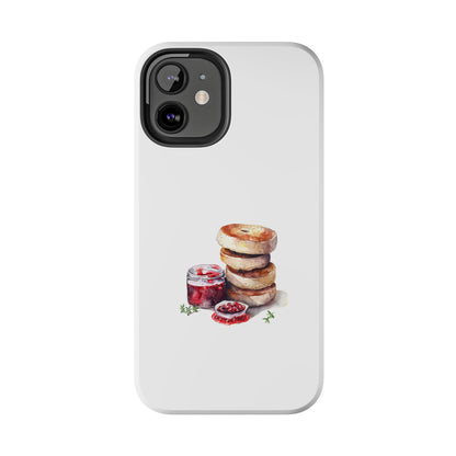 Artistic Bagel & Jam Phone Case - Tough, Durable Design for Food Lovers