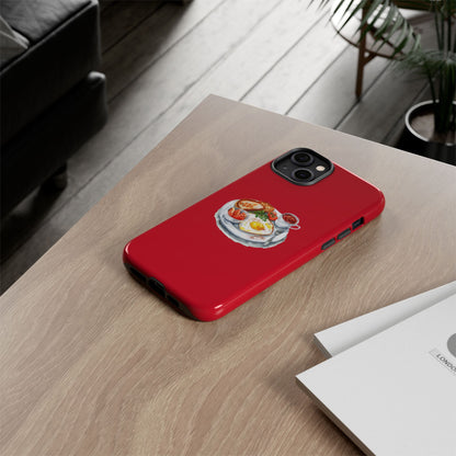 Breakfast-Inspired Phone Case, Tough Phone Covers, Foodie Gifts, Unique Accessories, Cute Kitchen Decor, Red Phone Case