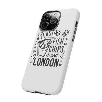 London Fish & Chips Phone Case | Fun Gift for Foodies, Travel Lovers, London Souvenir, Unique Accessories, Personalization Option