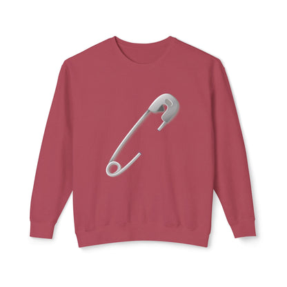 Unisex Lightweight Crewneck Sweatshirt - Minimalist Safety Pin