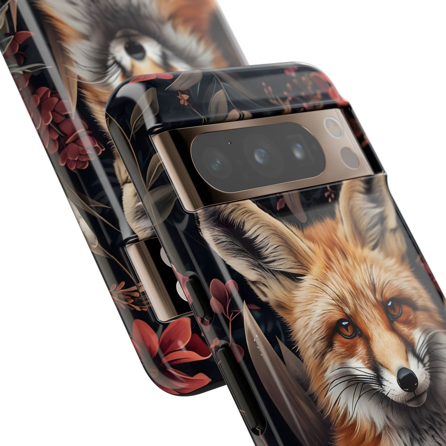 Fox Floral Phone Case, Tough Cases for Animal Lovers, Nature Themed Gift, Cute Phone Cover, Wild Fox Protector