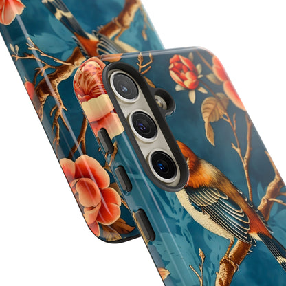 Bird & Floral Phone Case, Tough Cases for Nature Lovers, Gift for Her, Customizable Design, Vibrant Tech Accessories