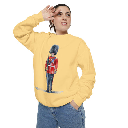 Unisex Garment-Dyed Sweatshirt - British Royal Guard - Iconic Symbol of Tradition and Honor
