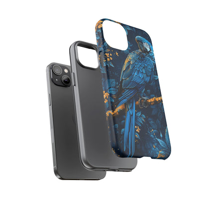 Tough Cases - Vibrant Blue Parrot Phone Case, Tropical Bird Phone Cover, Nature Lover Gift, Eco-Friendly Accessories, Unique Wildlife Decor