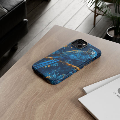Tough Cases - Vibrant Blue Parrot Phone Case, Tropical Bird Phone Cover, Nature Lover Gift, Eco-Friendly Accessories, Unique Wildlife Decor