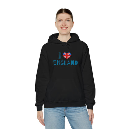 Unisex Heavy Blend™ Hooded Sweatshirt - I Love England - Union Jack Heart Design