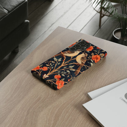 Floral Phone Case – Tough Cases with Bird Design, Unique Gift for Nature Lovers, Stylish Tech Accessory, Phone Cover, Artistic Case