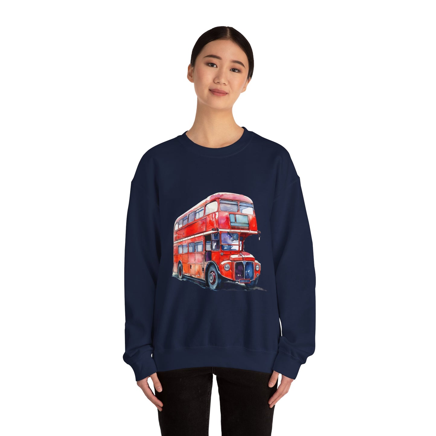Unisex Heavy Blend™ Crewneck Sweatshirt - Iconic Journeys - London’s Red Double-Decker
