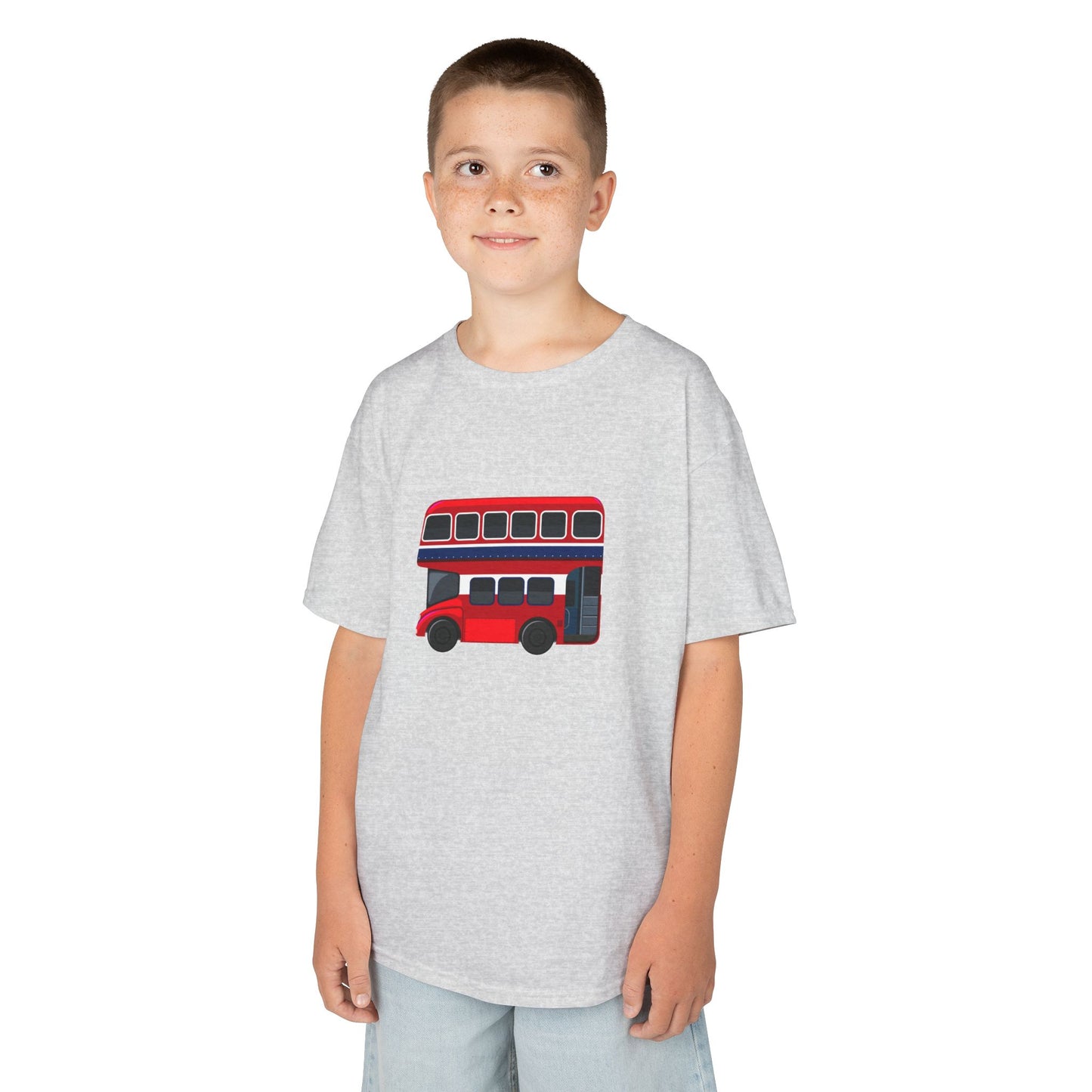 Kids  Tee -  British Red Bus Watercolor Design - Fun Cotton T-Shirt for Young Adventurers