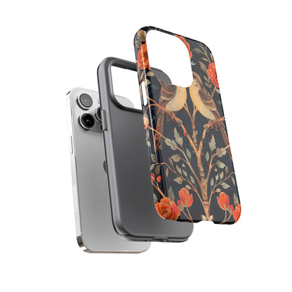 Floral Phone Case – Tough Cases with Bird Design, Unique Gift for Nature Lovers, Stylish Tech Accessory, Phone Cover, Artistic Case