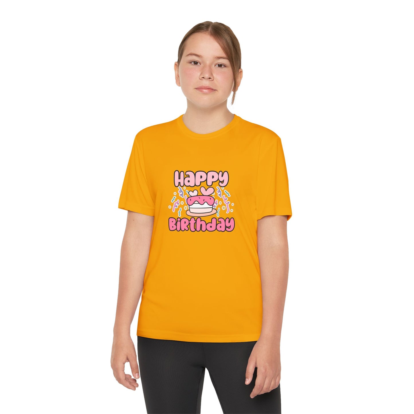 Youth Tee - Birthday Girl Pink Rainbow Animal Print Clipart - Fun Celebration T-Shirt for Kids